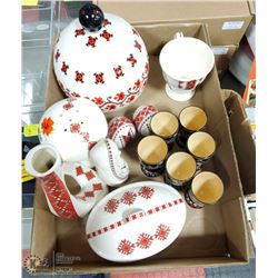 FLAT OF UKRAINIAN DISHWARE.