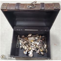 DECORATIVE CHEST W/ ABOUT 100 SPOONS
