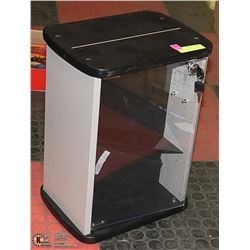 DISPLAY CASE MEASURES 11 1/2" X 8 W -8 D- 17"H.