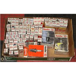 TRAY FULL OF ASSORTED NEW AUTOLITE SPARK PLUGS