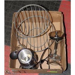 COFFEE GRINDER COFFEE PRESS MILK JUG FRUIT BASKET