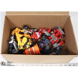 A BOX OF TRANSFORMER TOYS
