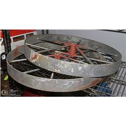 LOT OF 2 STEEL WAGON WHEELS