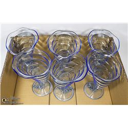 LOT OF SIX SWIRL SHELL-SHAPED DESSERT GLASSES MADE