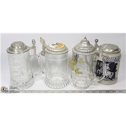 LOT OF FOUR VINTAGE BEER STEINS