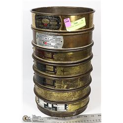 6 OLD SIEVES - ASSSORTED SCREEN SIZE