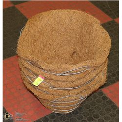 5-NEW COCO FIBER 16" HANGING BASKETS