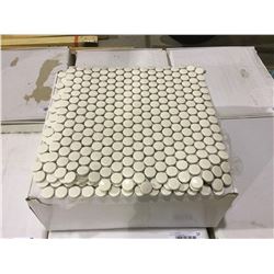 Deco Tile - Gloss Snow White Penny Rounds Series Floor Tiles - 310mm x 315mm - 22/Case