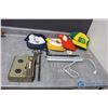 Image 1 : Assorted Items - Ball Caps, Tiki Bar Light (Working) & Transistor Tape Recorder