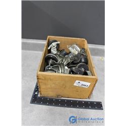Wooden Crate Filled w/Wheel Casters