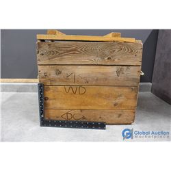 Wooden Crate w/Lid & Rope Handles