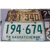 Image 2 : (6) Sask License Plates - 1949, 1955, 1959, 1961, 1974