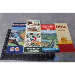 (4) Vintage Shell, BA & Esso Road Maps