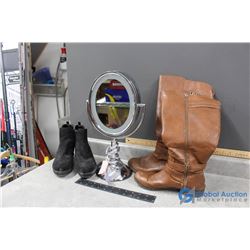 (2) Pairs of Ladies Shoes & Light-Up Mirror