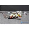Image 1 : Fire King Measuring Glass, Cups, Bowls & Tupperware Spice Shakers
