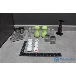 Salt & Pepper Shakers, Napkin Holder & Cork Screw