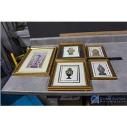 (5) Gold Coloured Framed Pictures