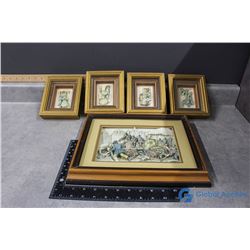 (5) 3-D Framed Picture Set