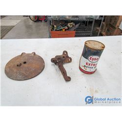 Binder Twine Lid & Esso Oil Tin