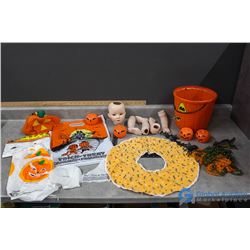 Halloween Decor & Porcelain Doll Pieces
