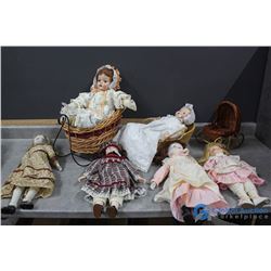 Dolls, Wickers Baskets & Sleigh