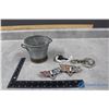 Image 1 : (2) Chevy Impala Fender Badges & Mini Galvanized Bucket