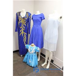 (3) Blue Dresses & Kids Dress
