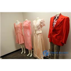 (3) Pink Dresses & Suit Jacket, Shirt & Pants