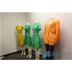 (3) Vintage Dresses, Suit Jacket & Pants