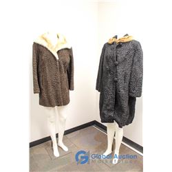 (2) Vintage Fur Collar Coats