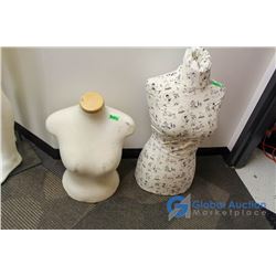 **(2) Fabric Covered Top Half Female Mannequins