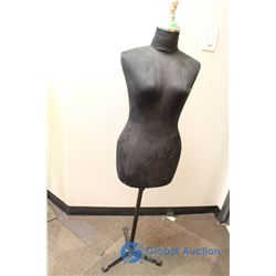 **Fabric Covered Top Half Female Mannequin on Stand