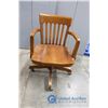 Image 1 : **Vintage Wooden Chair on Wheels