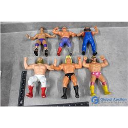 (6) Vintage WWF Rubber Wrestlers