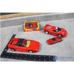 Red Toy Cars - Ferrari, Viper (in box), etc