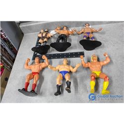 (6) Vintage Rubber Wrestlers