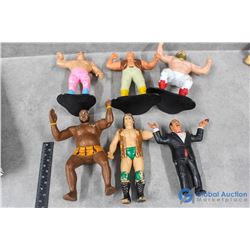 (6) Vintage Rubber Wrestlers