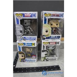 (4) POP! In Box Marvel Vinyl Figures - Silver Surfer, Punisher, Agent 13, Kitty Pryde