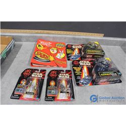 Star Wars Toy in Packages and Star Wars Tazos in Binder