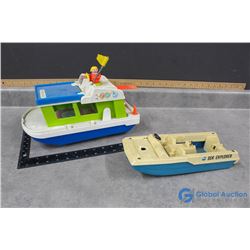 (2) Fisher Price Boats