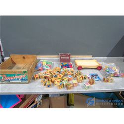 Wooden Toy Blocks in Wooden Crate