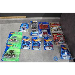 Assortment of in Package Hotwheels Cars; Spiderman Car; Monopoly Car, etc