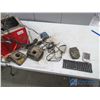 Image 2 : Metal Toolbox w/ Assorted Cords, Battery Charges, & Related
