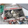 Image 3 : Metal Toolbox w/ Assorted Cords, Battery Charges, & Related