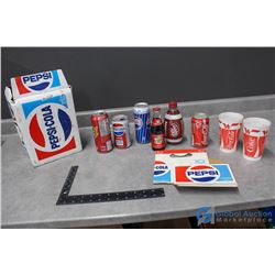 Pepsi Box, (6) Bottle Holder, & Other Cola Products