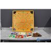 Image 1 : **(5) Kids Records & Wooden Crokinole/ Checkers Board