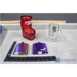 (2) Flasks, Molson Canadian Skate Cup & Buick Cup