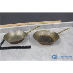 (2) Copper/Brass Frying Pans