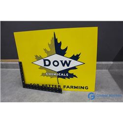 Dow Chemical Flanged Double Sided Metal Sign