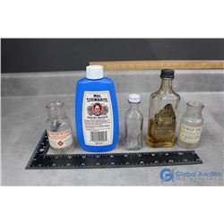 Vintage Bottles - Glycerin, Blueing, Sugar of Lead, Ipeca